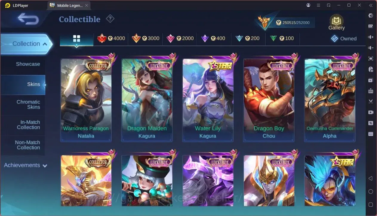 Mobile Legends: Bang Bang Accounts GLOBAL Hero 132 Skin 512|Legend Franco,Johsnon,Lun image 5