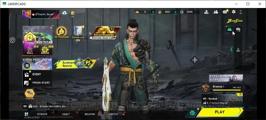 Blood Strike Accounts Starter ASIA|Fresh Starter|1 Skin Eternal M700-Seraph|2 Skin Legendary M4A1 & MP155|Log Netease|Take 1