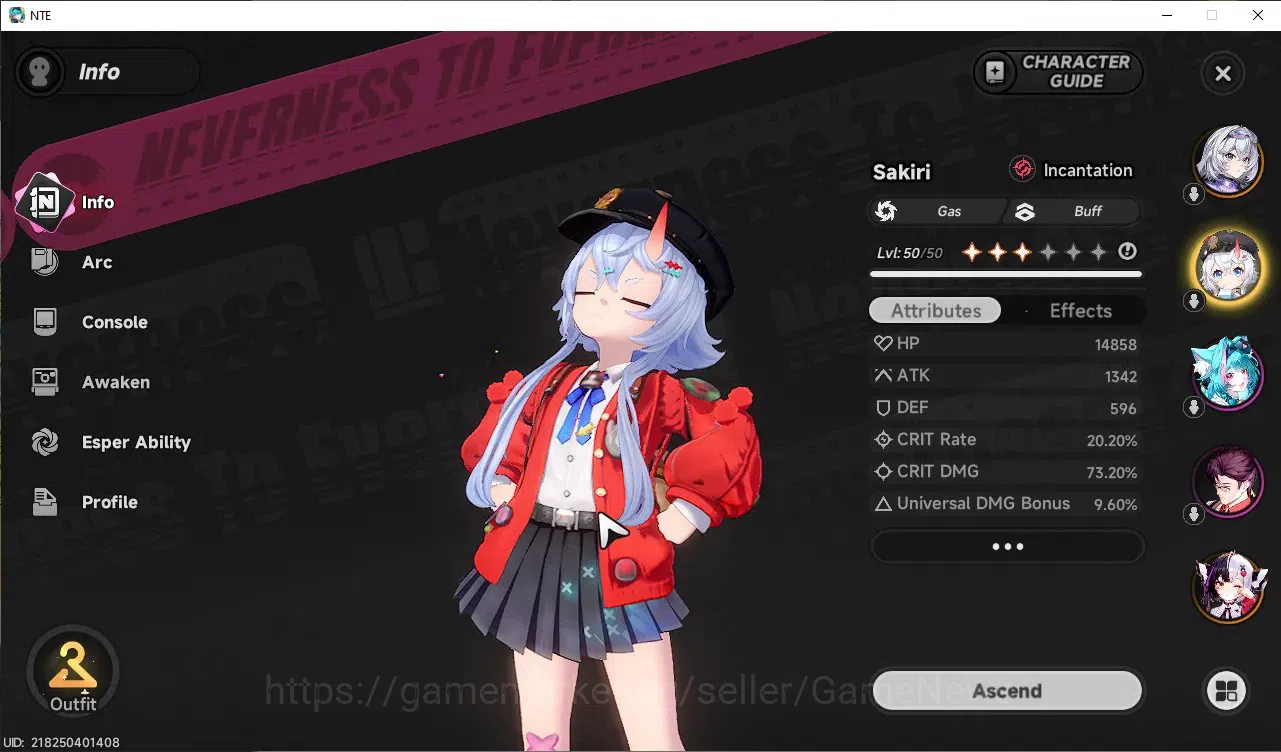 Neverness to Everness Accounts GLOBAL SEA|HL 33|TL21|5 S-Class Lacrimosa,Sakiri A image 4