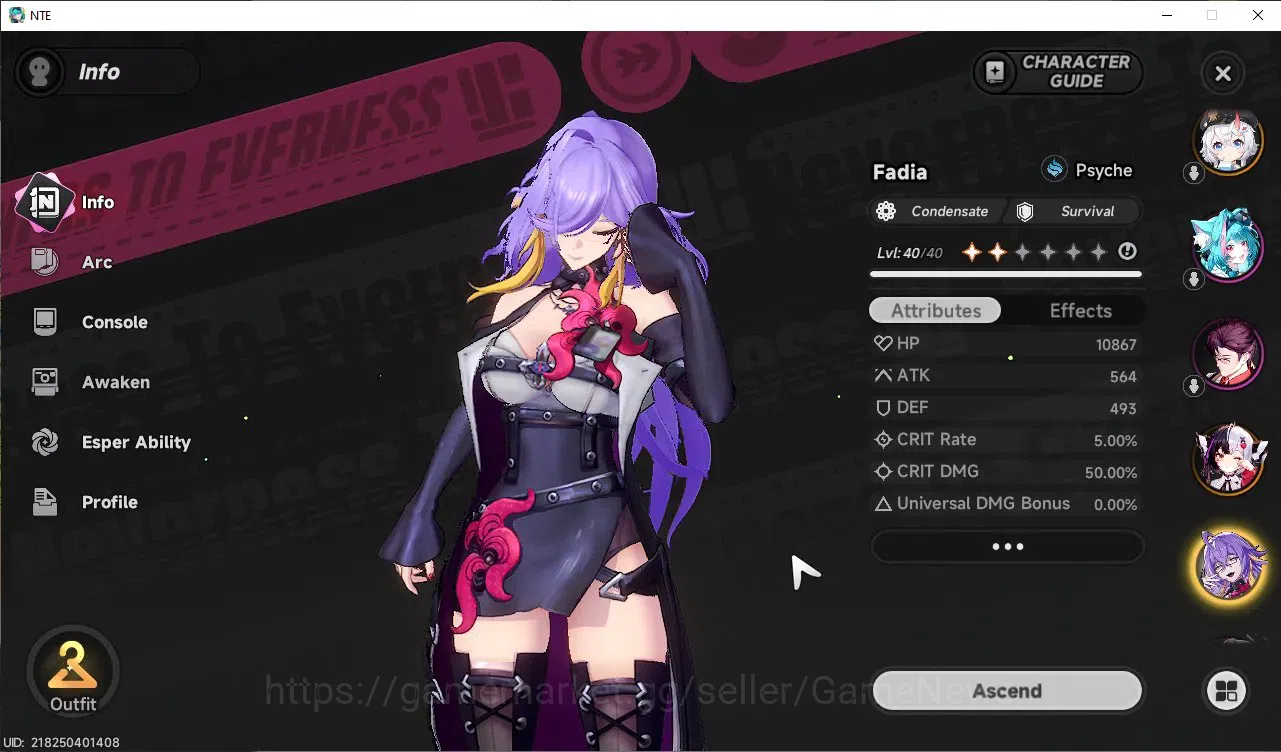 Neverness to Everness Accounts GLOBAL SEA|HL 33|TL21|5 S-Class Lacrimosa,Sakiri A image 6