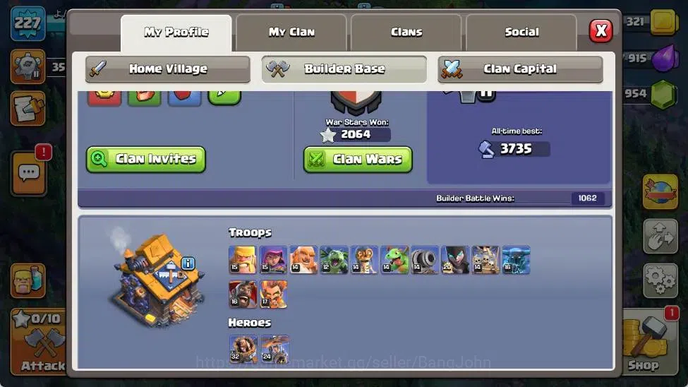 Clash of Clans Accounts Global | TH 16-BH 10|LVL 227|HH 10|AQ 88,MP 64,GW image 18