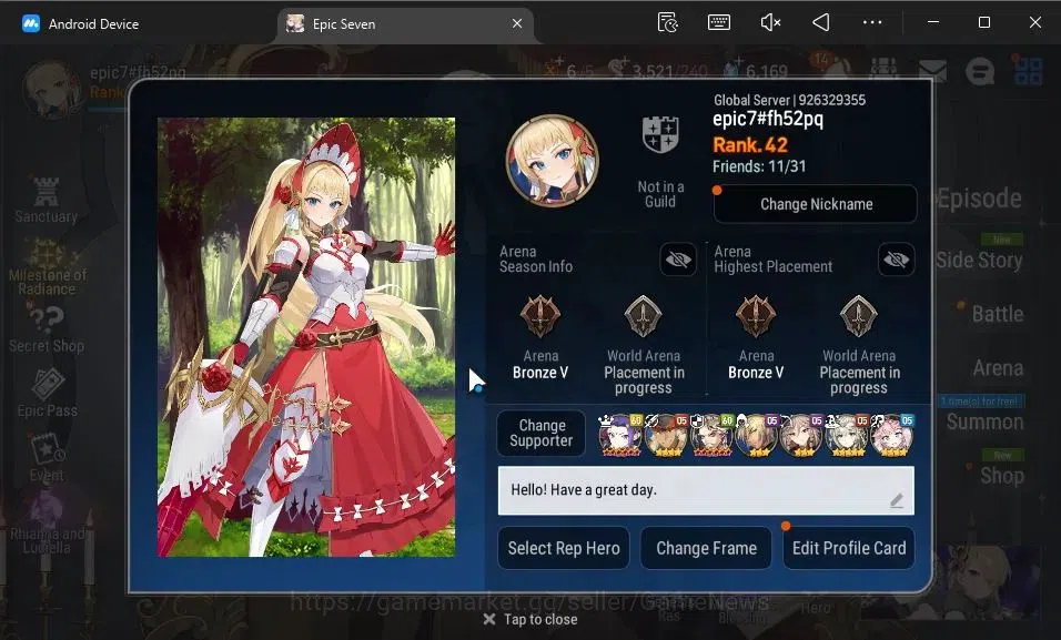 Epic Seven Accounts GLOBAL Unverif|New Era|7 ML(Salome,A Vildred,TM Lu image 2