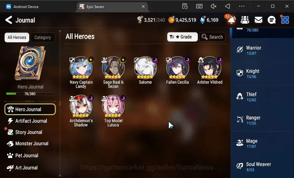 Epic Seven Accounts GLOBAL Unverif|New Era|7 ML(Salome,A Vildred,TM Lu image 4
