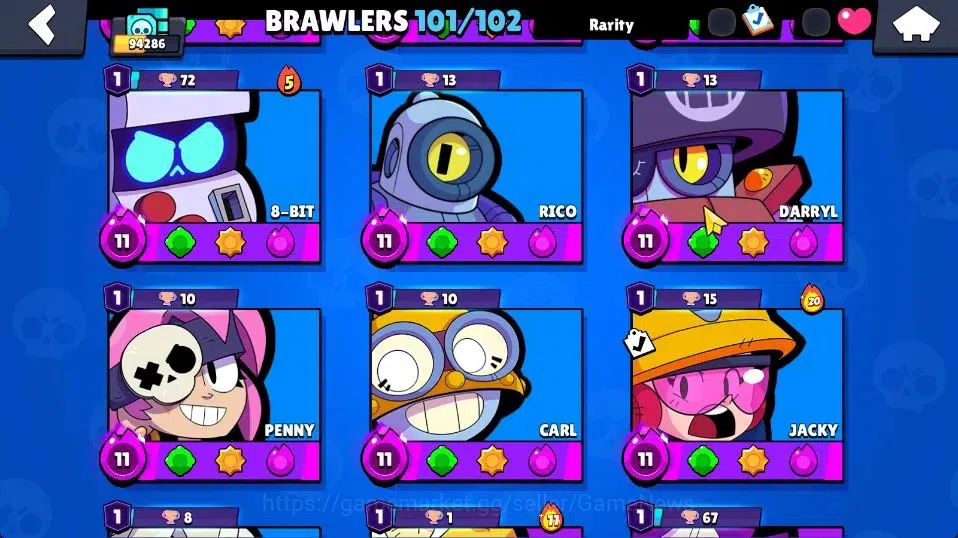Brawl Stars Accounts 94K Trophy|101 Brawlers 96 Max Lvl|2 UL [Sirius,Ka image 10