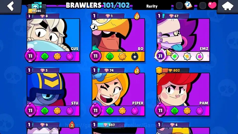 Brawl Stars Accounts 94K Trophy|101 Brawlers 96 Max Lvl|2 UL [Sirius,Ka image 11