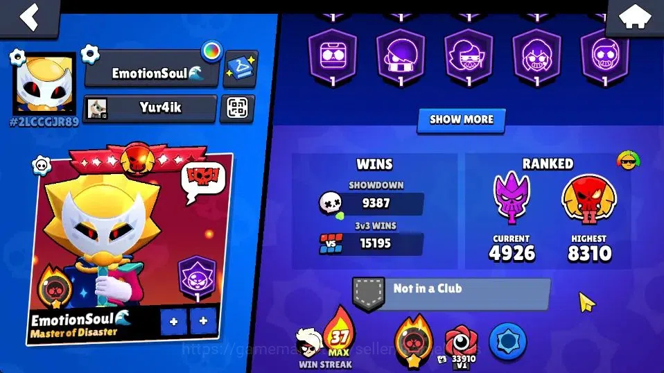 Brawl Stars Accounts 94K Trophy|101 Brawlers 96 Max Lvl|2 UL [Sirius,Ka image 3