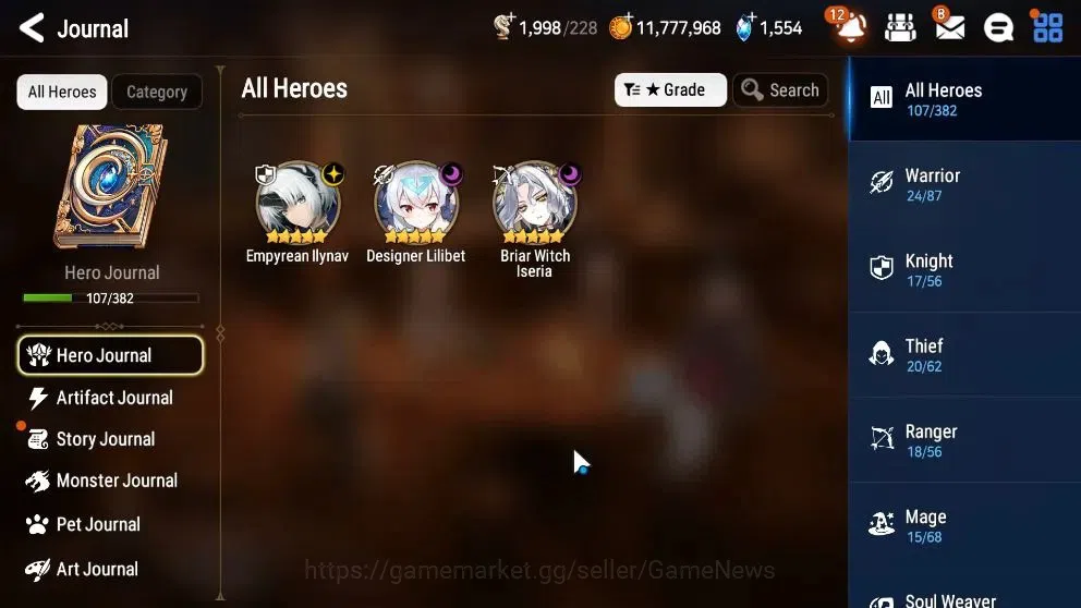 Epic Seven Accounts Starter Global UnVerif|NewEra|3 ML(BW Iseria,Empyream Ilynav,D Lilibet)+Estelle,AB Fumyr,A 6