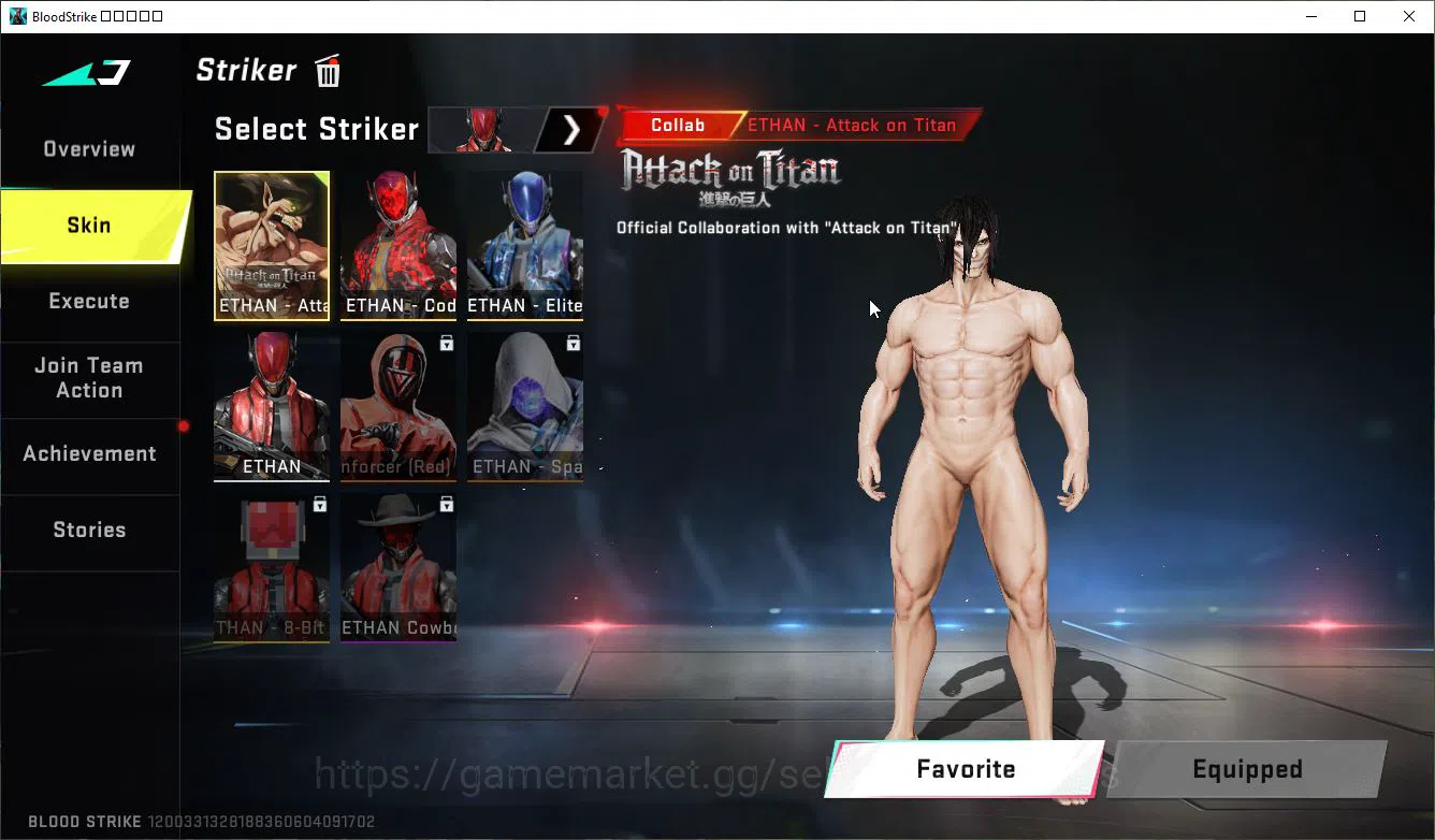 Blood Strike Accounts Mid-Tier ASIA|Collab AOT Ethan-AtackOnTitan,FAL-Primal|10 3