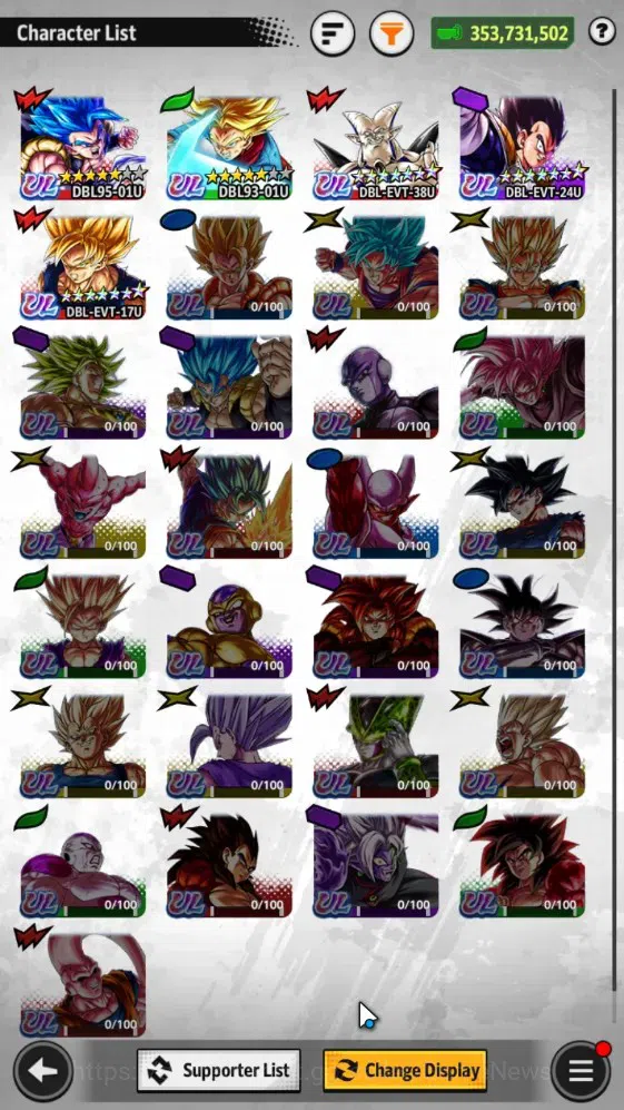 Dragon Ball Legends Accounts 353M TP|LV 157|5UL+3LR+13LL|SS Trunks(T)&Gohan,SSG image 3