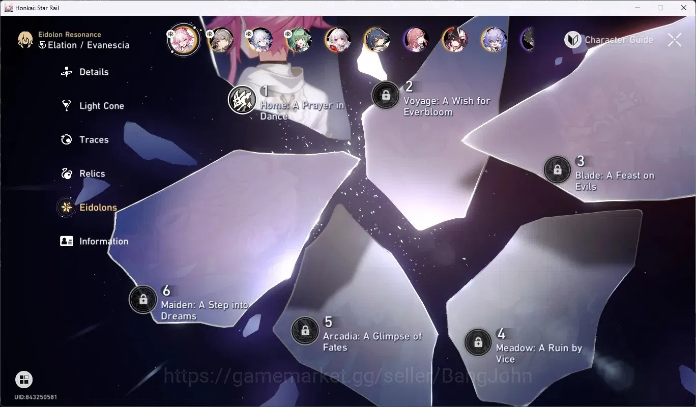 Honkai Star Rail Accounts ASIA|TL 57|6 Char Limited[EvanesciaE1+Sign,YaoGuan image 4