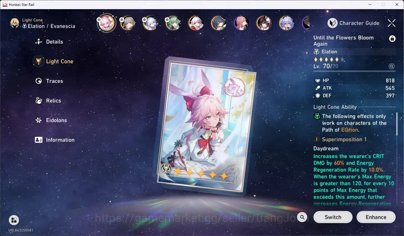 Honkai Star Rail Accounts ASIA|TL 57|6 Char Limited[EvanesciaE1+Sign,YaoGuan image 5