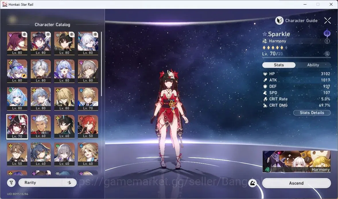 Honkai Star Rail Accounts Others ASIA | TL 68|Dan Heng PT+Sign|Kafka+Sign|Sparkle+Sign|Robin+Sign|Hysilens|Yao Guang 10