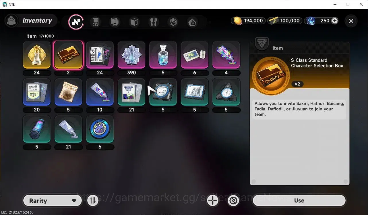Neverness to Everness Accounts GLOBAL SEA|HL 3|1 Limited|2 S-Class|[Shinku,Sakiri]|+2 S-Class Selector Box|Selector 8