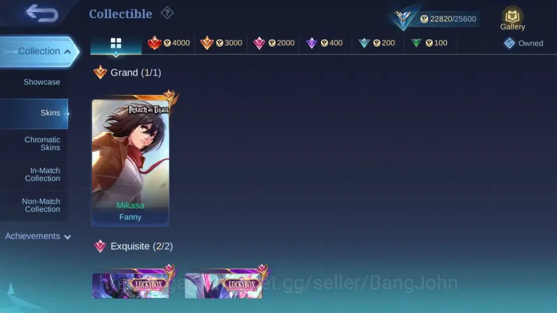 Mobile Legends: Bang Bang Accounts Global|Hero 55|Skin 80|Expert|Collab Fanny Mikasa| image 12
