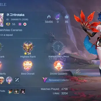 Mobile Legends: Bang Bang Accounts Collector Global|Skin 277|Renowned|Legend Miya+Freya+Lunox,LBox