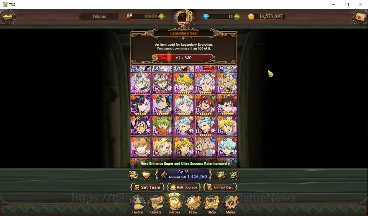 The Seven Deadly Sins: Grand Cross Accounts Endgame Global|1,4M CC|67 LS|3 LR+4UR +FullCollab Gachiakuta|NMeli,LMeli2/6,P 1