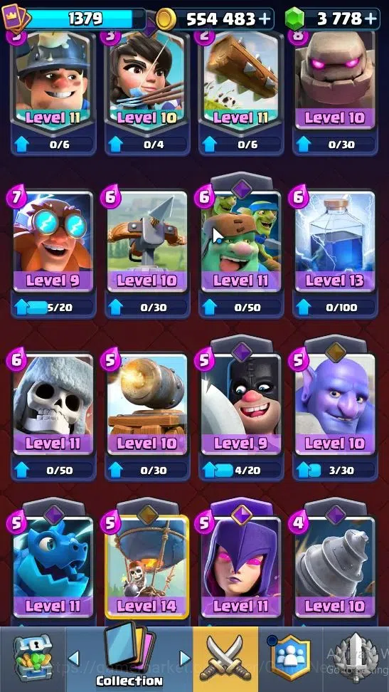 Clash Royale Accounts High-End Lvl 1379|Trophy 7839|Limited Skin|KTL 14|Card 120|8 EVO 7 Champ 20 Legend ,33 Epic,30 Rare,29 15