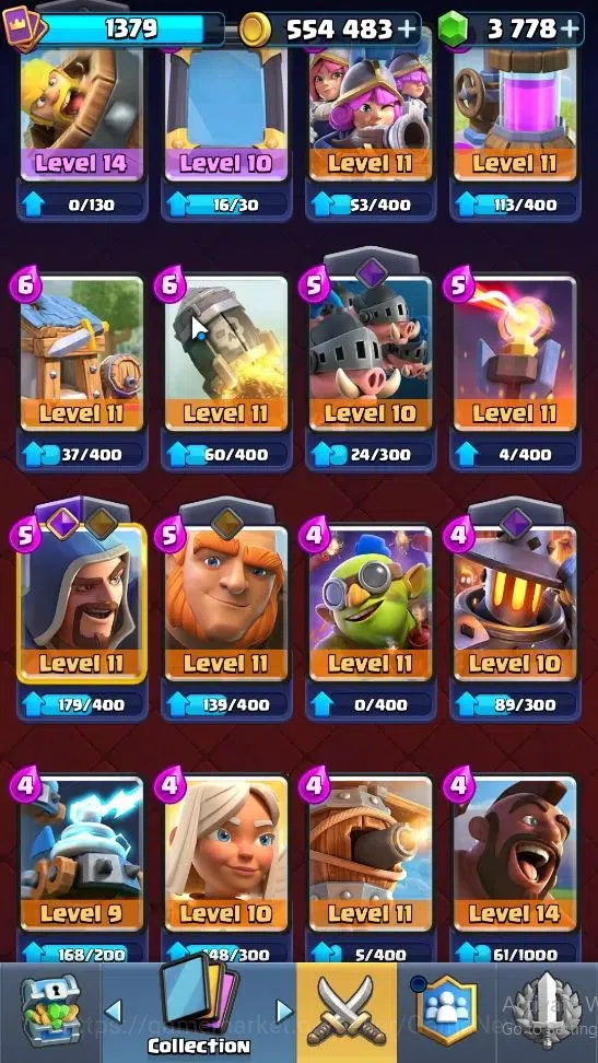 Clash Royale Accounts High-End Lvl 1379|Trophy 7839|Limited Skin|KTL 14|Card 120|8 EVO 7 Champ 20 Legend ,33 Epic,30 Rare,29 17