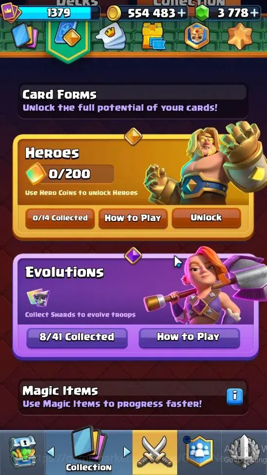 Clash Royale Accounts High-End Lvl 1379|Trophy 7839|Limited Skin|KTL 14|Card 120|8 EVO 7 Champ 20 Legend ,33 Epic,30 Rare,29 5