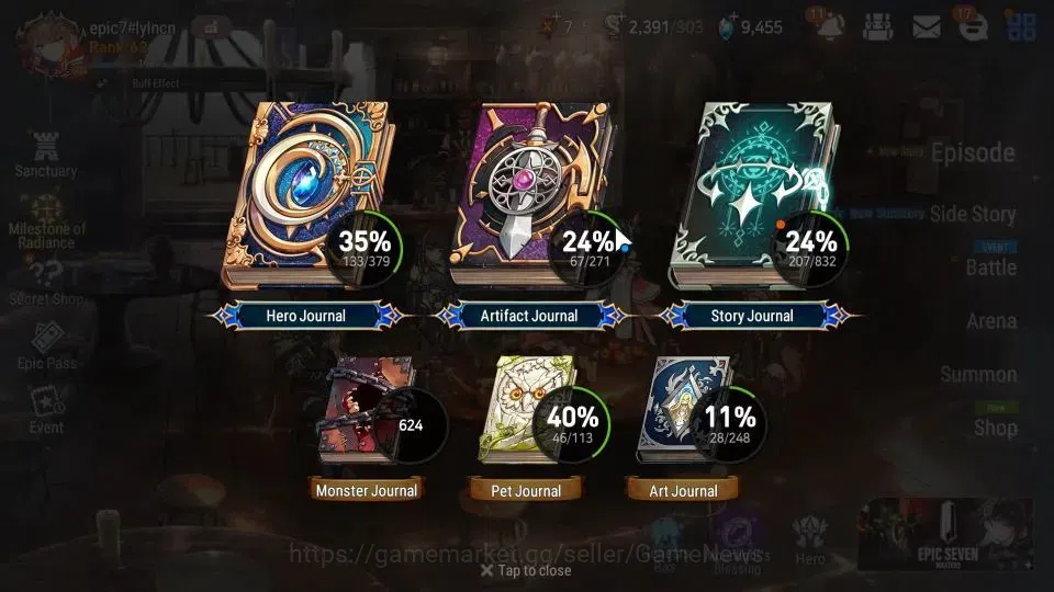 Epic Seven Accounts GLOBAL Unverif|10 ML[Salome,LOT Scales,Zio,NM Luna image 3