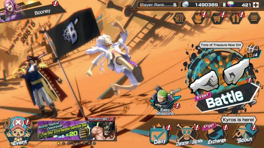 One Piece Bounty Rush Accounts High-End Global | EX 2 |2 Max | PR 5 | Monkey D. Luffy Max, Gol D. Roger Max | RD 421 1