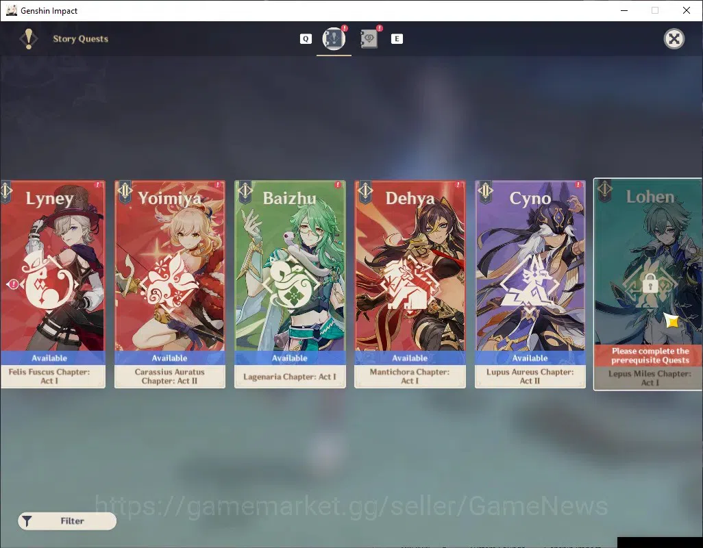 Genshin Impact Accounts Others ASIA|AR 56|7 Limited + 2 (*5 Weap)|Arlec,Xilonen,Kazuha,Childe,Klee,Clorinde,Chiori|Reunion 17