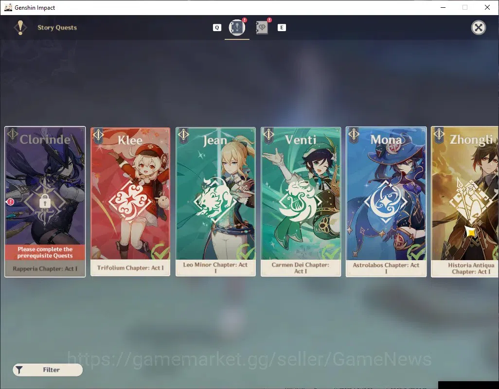 Genshin Impact Accounts Others ASIA|AR 56|7 Limited + 2 (*5 Weap)|Arlec,Xilonen,Kazuha,Childe,Klee,Clorinde,Chiori|Reunion 18
