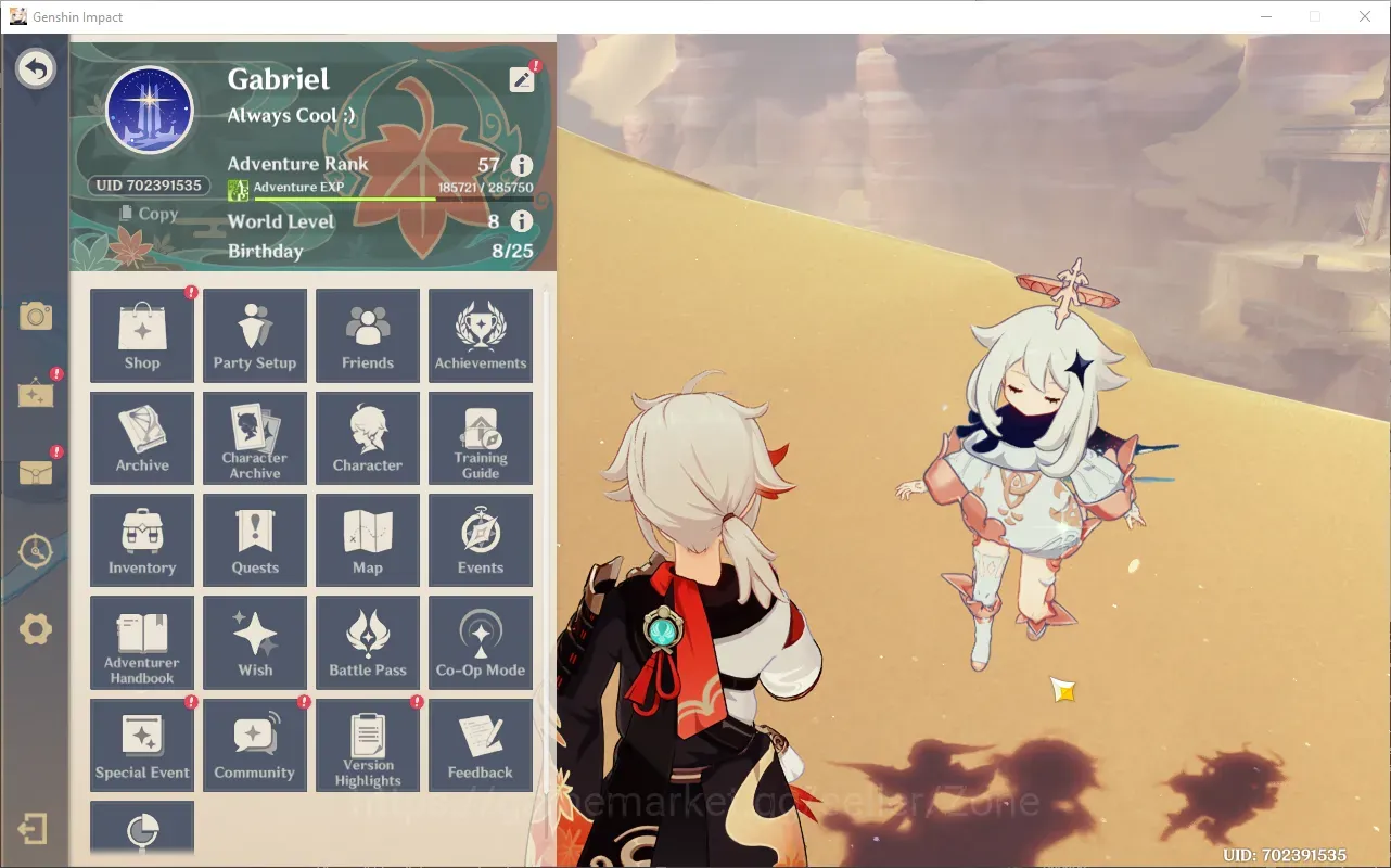 Genshin Impact Accounts Others EU|AR 57|8 Limited Char+4(*5 Wep)|Mavuika,Childe,Kokomi,Kazuha,Yaemiko,Xiao,Albedo,and 1