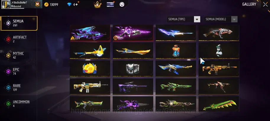 Free Fire Accounts Indonesia|M1887 Sterling Conqueror Lv7|AK47 Blue F image 3