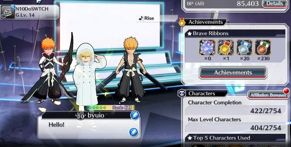 Bleach: Brave Souls Accounts [GLOBAL]20K Orb|7th Anniv Ichigo,8th Anniv Ichigo, image 2