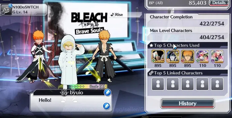 Bleach: Brave Souls Accounts [GLOBAL]20K Orb|7th Anniv Ichigo,8th Anniv Ichigo, image 3