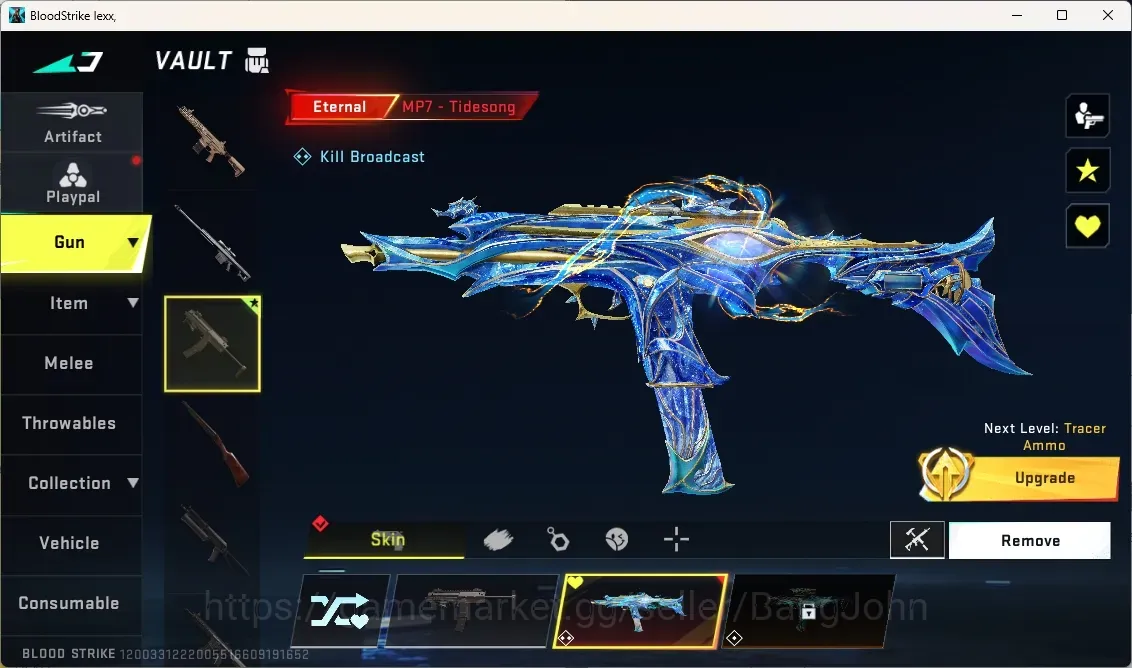Blood Strike Accounts Collab Skin ASIA | Eternal Gun: MP7-Tidesong Lv.2|Ultra Melee: The Iron-|1 Limited Gun|1 Collab Gun|3 1