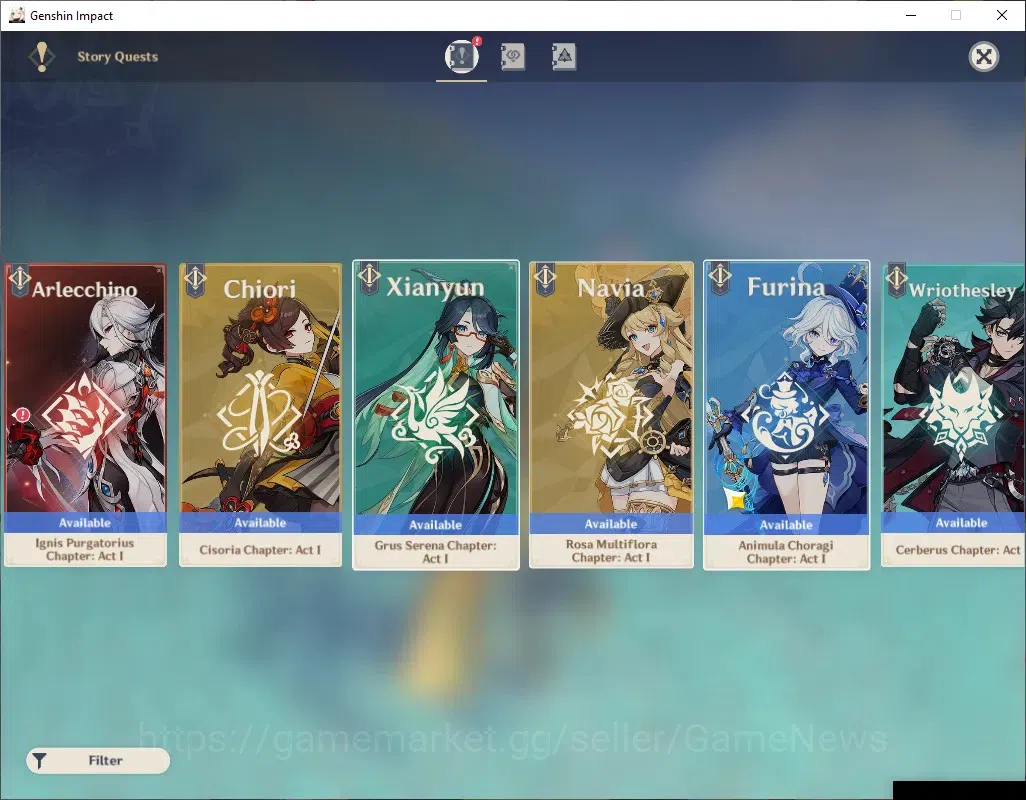 Genshin Impact Accounts ASIA|AR 56|Rate ON|2k Primo|4 Limited + 2 (*5Weapo image 17