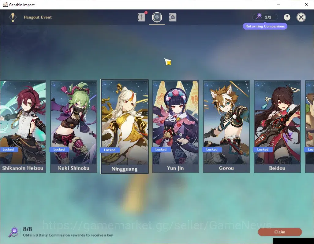 Genshin Impact Accounts ASIA|AR 56|Rate ON|2k Primo|4 Limited + 2 (*5Weapo image 20