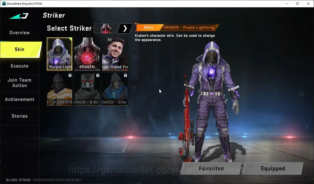 Blood Strike Accounts ASIA|1 ULTRA Striker[KRAKEN-Purple Lightning]|Lege image 3