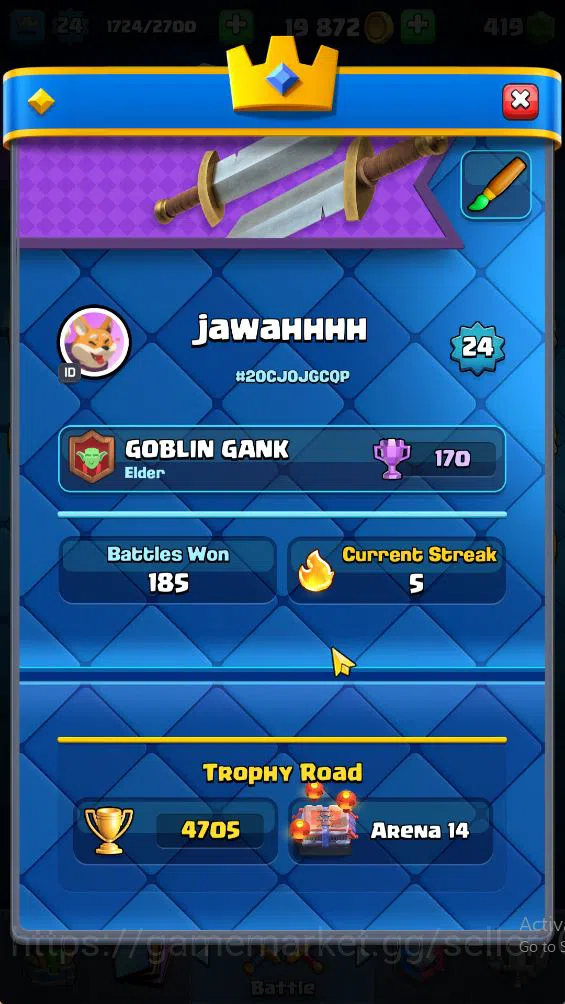Clash Royale Accounts Lv 24|Trophy 4705|KTL 9|Limited Skin|Card 77| 2 EV image 2