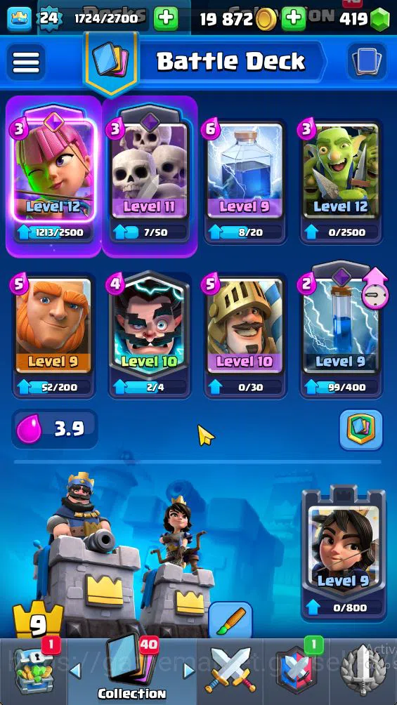 Clash Royale Accounts Lv 24|Trophy 4705|KTL 9|Limited Skin|Card 77| 2 EV image 4
