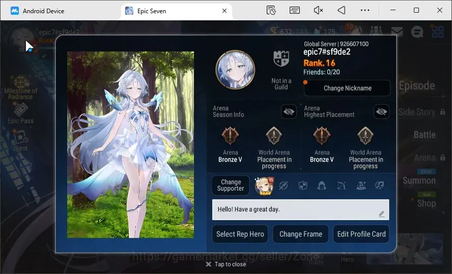 Epic Seven Accounts Starter Global unverif|Best Starter Prolog|3ML(Iylnav, Lisette, Operator Sigret)|PoH ON Bless 1