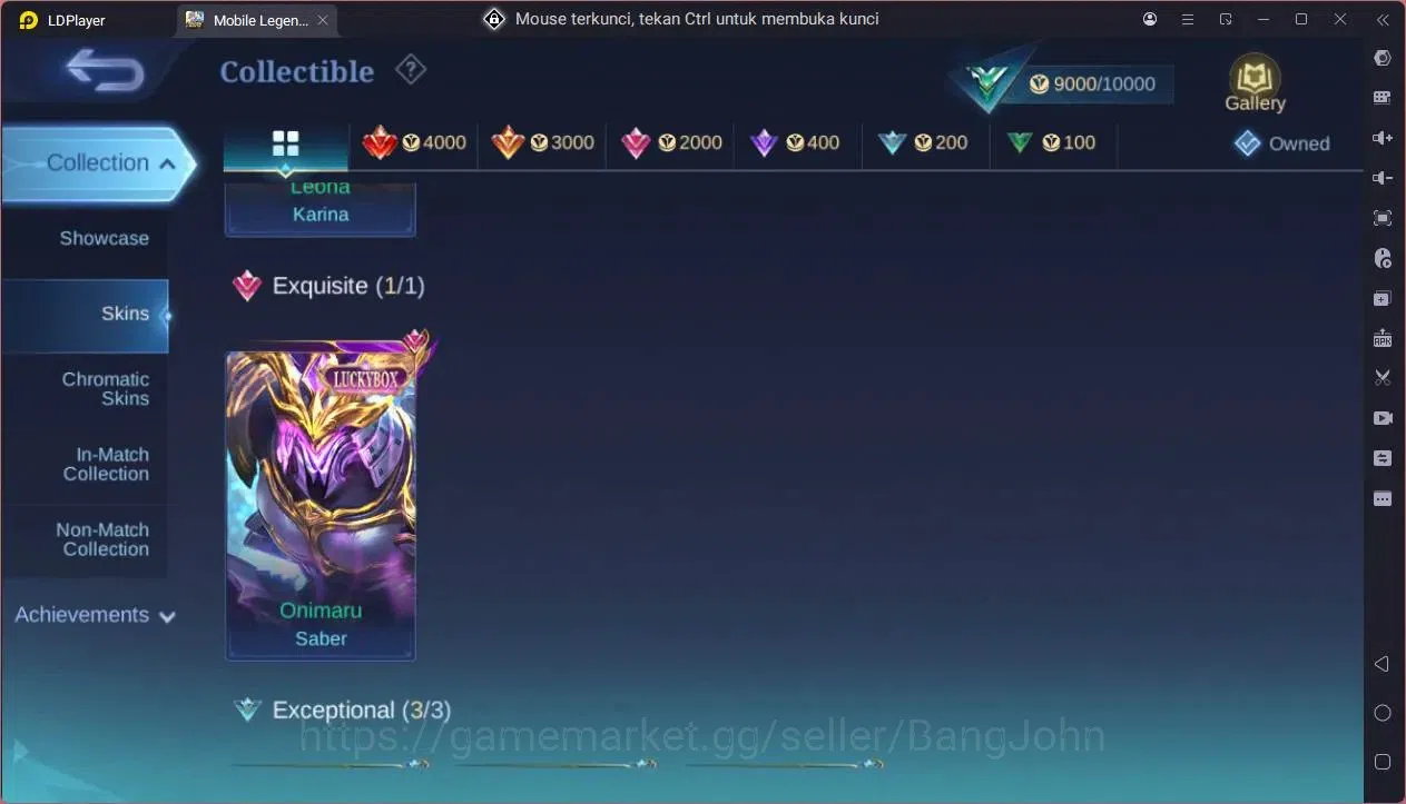 Mobile Legends: Bang Bang Accounts GLOBAL Hero 39 Skin 34|KOF Karina|Luckybox Saber|S image 2