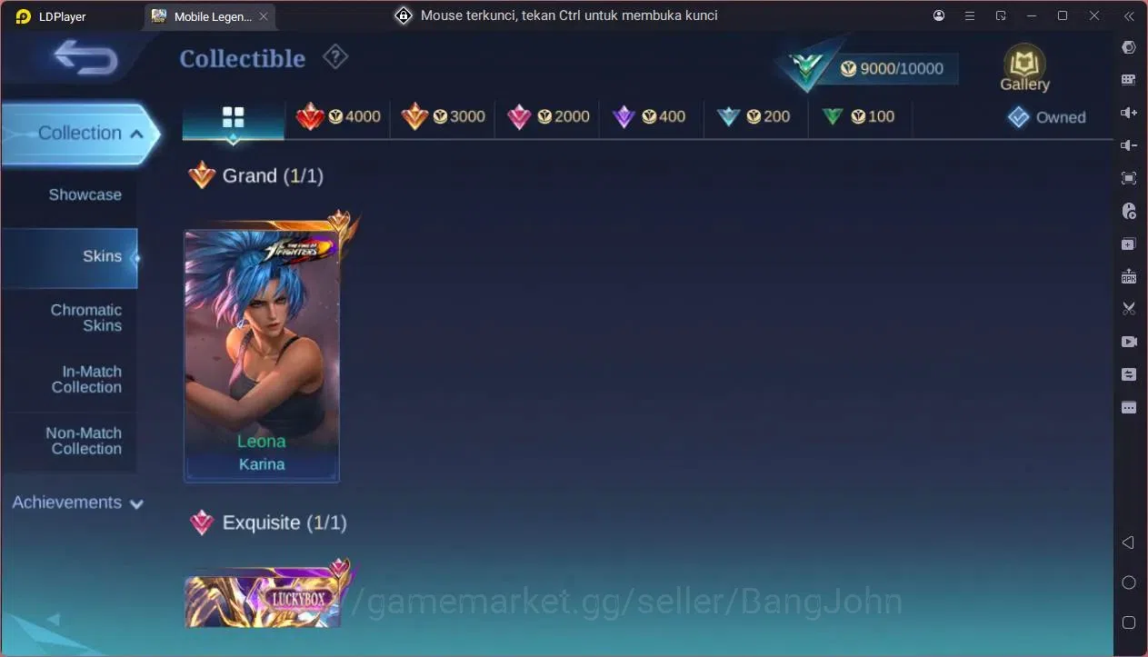 Mobile Legends: Bang Bang Accounts GLOBAL Hero 39 Skin 34|KOF Karina|Luckybox Saber|S image 3