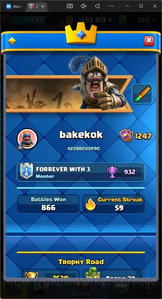 Clash Royale Accounts Mobile | CL 1247 |KTL 13 | Trophy 7530 | Card 120| image 4