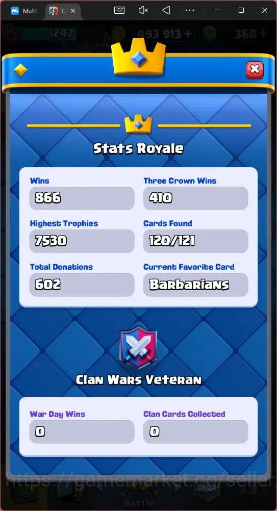 Clash Royale Accounts Mobile | CL 1247 |KTL 13 | Trophy 7530 | Card 120| image 6