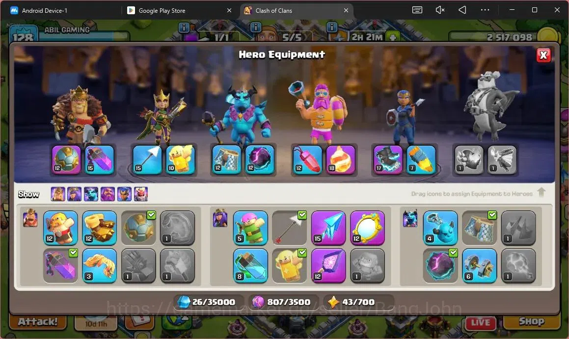 Clash of Clans Accounts Global | TH 13 – BH 9 | LVL 128 | AQ 65,MP 45,GW 4 image 10