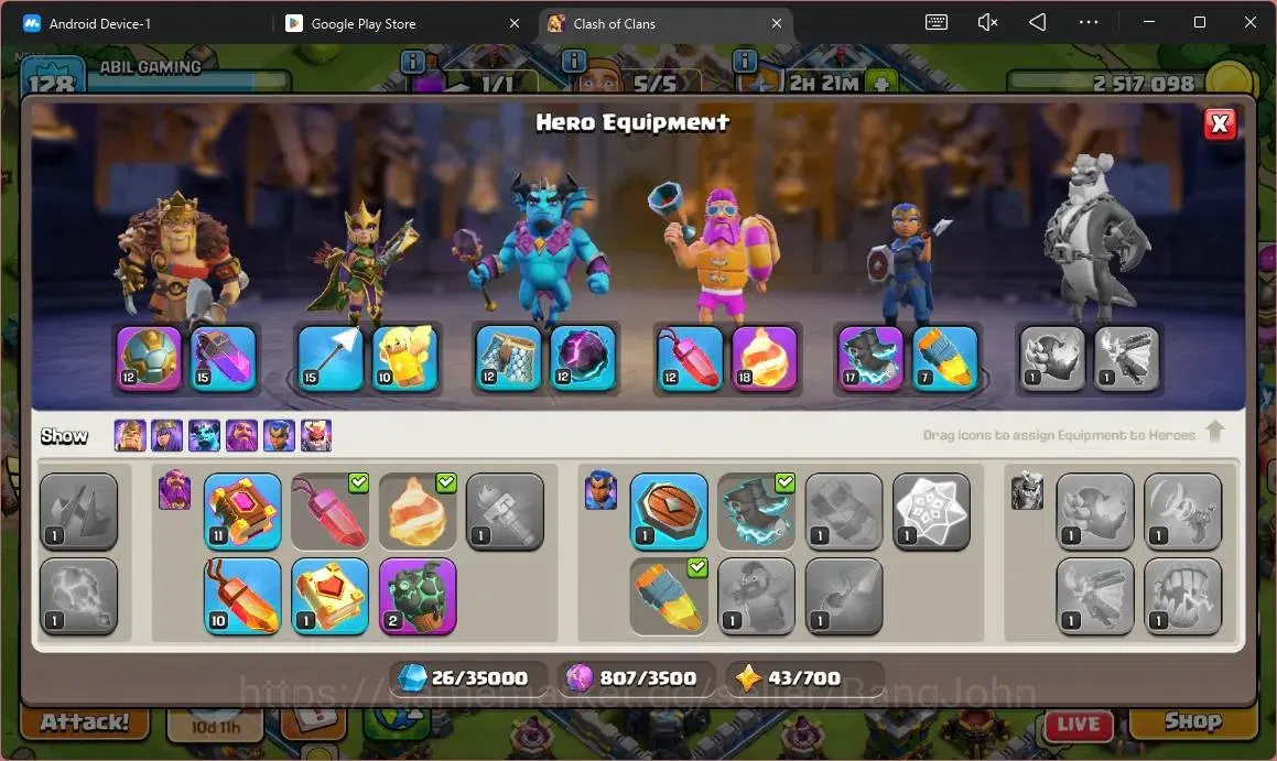 Clash of Clans Accounts Global | TH 13 – BH 9 | LVL 128 | AQ 65,MP 45,GW 4 image 11