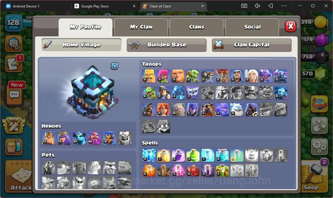 Clash of Clans Accounts Global | TH 13 – BH 9 | LVL 128 | AQ 65,MP 45,GW 4 image 2