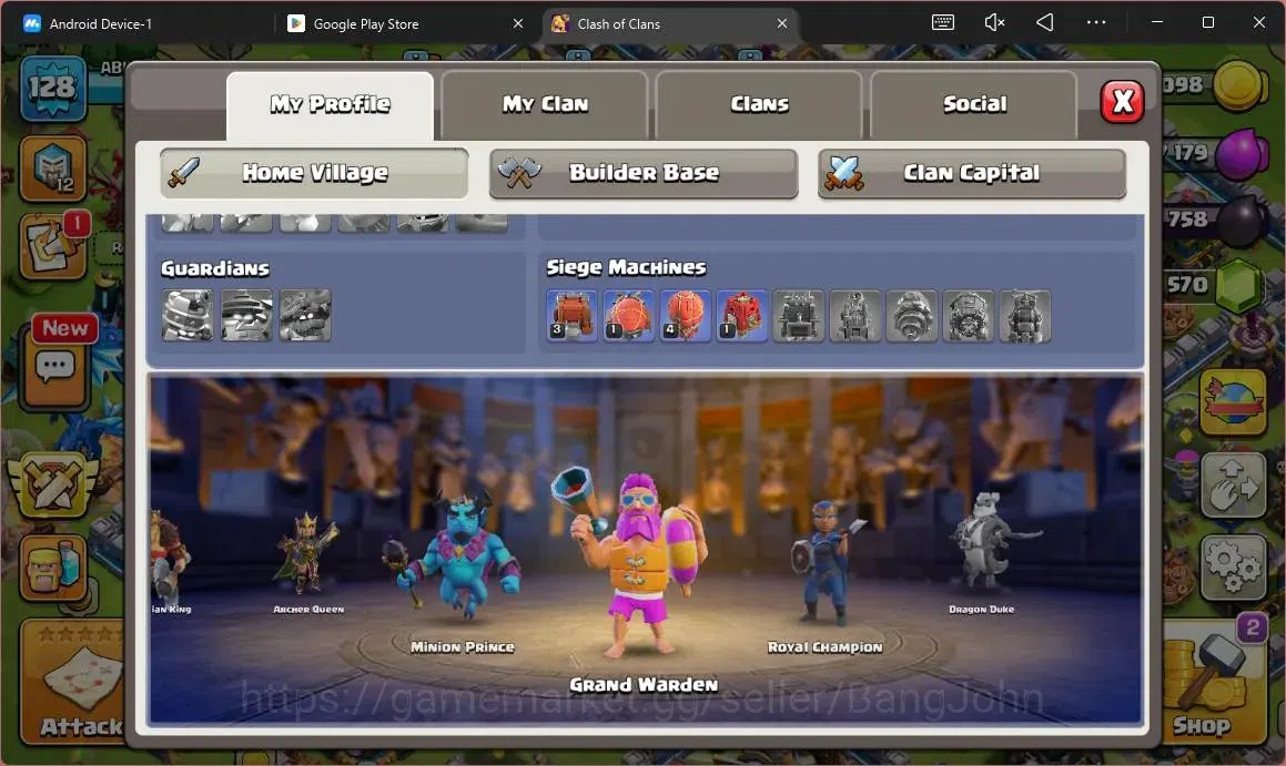Clash of Clans Accounts Global | TH 13 – BH 9 | LVL 128 | AQ 65,MP 45,GW 4 image 3