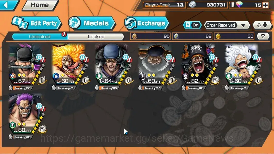 One Piece Bounty Rush Accounts Global|7EX|T5E Saturn,G5 Luffy,HP C.Linlin,RO Zoro image 4