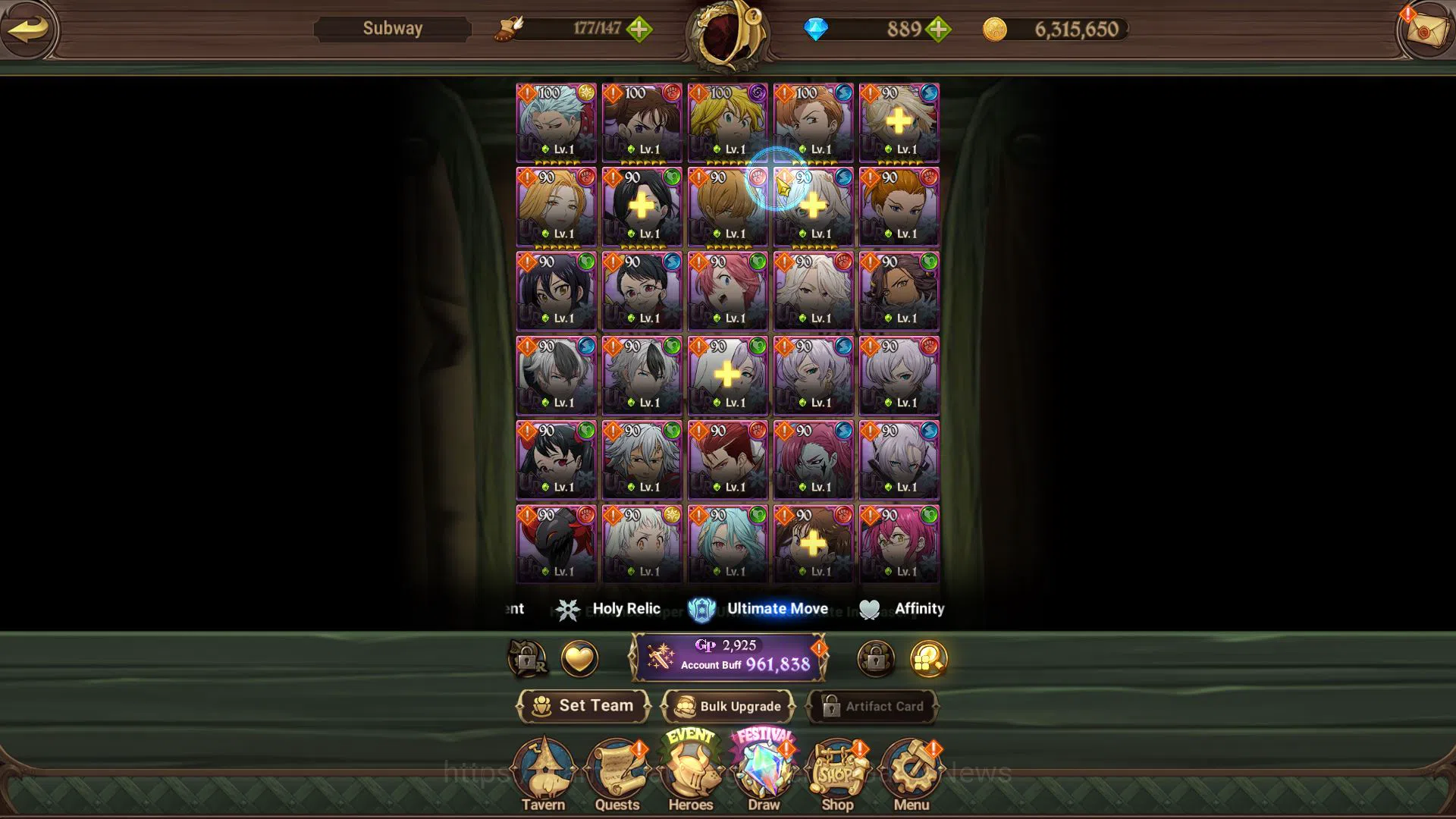 The Seven Deadly Sins: Grand Cross Accounts Global|961 K CC|Starter Ch4|889 Dm|1 UR + Collab F image 5