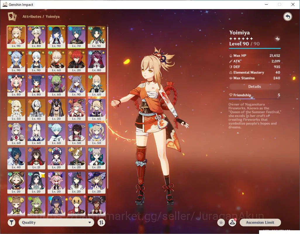 Genshin Impact Accounts Mid Game ASIA|AR 57 |7 Limited +4(*5 Weapon)|Xiao+Sign,Yoimiya,Yelan,Kazuha,Arlechino,Etc |Take 3