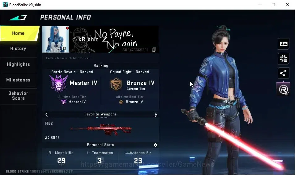 Blood Strike Accounts ASIA|Melee ULTRA Lightblade-Dark Force|Legendary S image 2